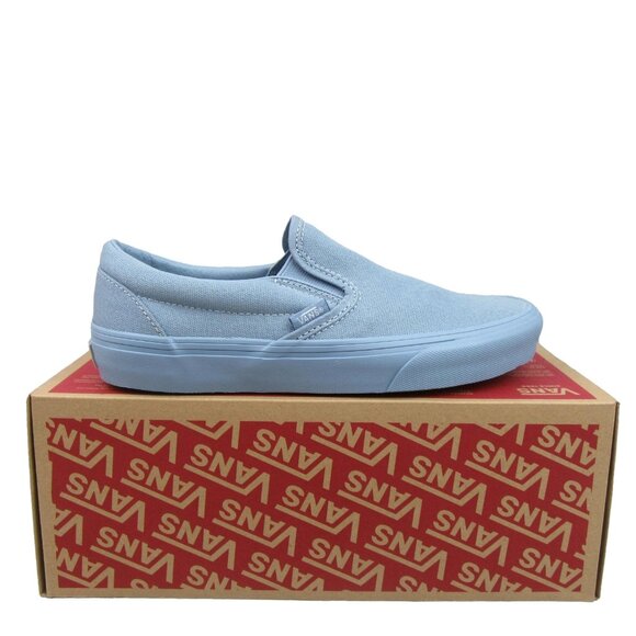 Vans Classic Slip On Pastel Mono Blue Shoes Mens Size 11.5 NEW - Picture 1 of 13